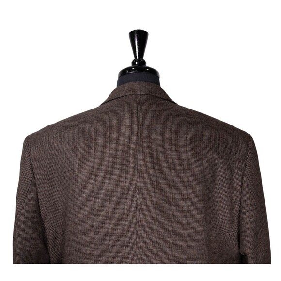 Chaps Ralph Lauren Mens Blazer Dark Brown Check 100% Wool Jacket Sport Coat 44R - Picture 8 of 9